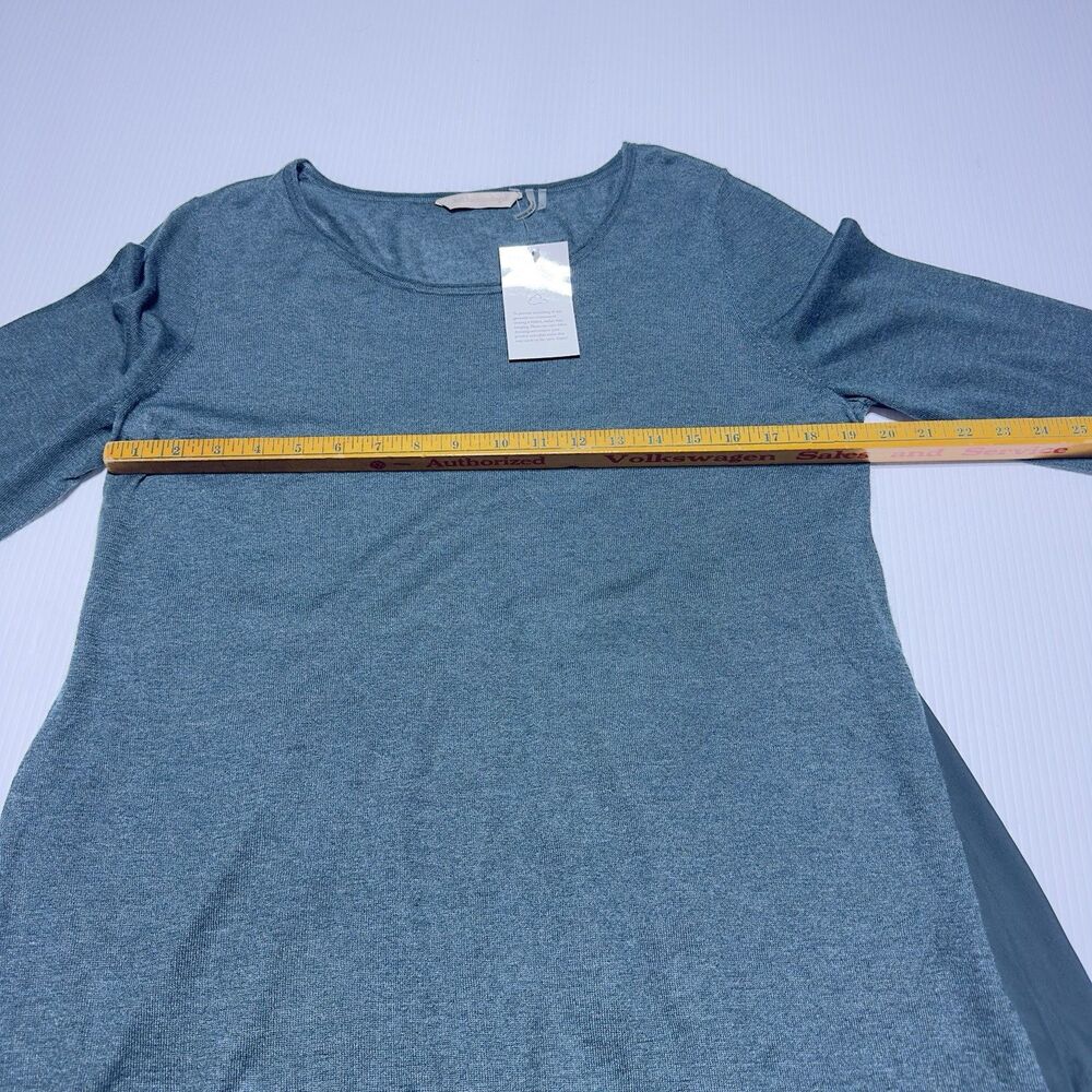 Soft Surroundings Knit Tunic Top Wool Alpaca Blend High Low Hem Size L Green NWT - Picture 7 of 9
